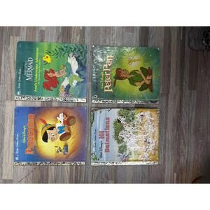 vintage little golden books disney lot pinocchio pan dalmatians little mermaid